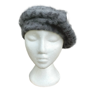 Parkhurst leopard print angora beret